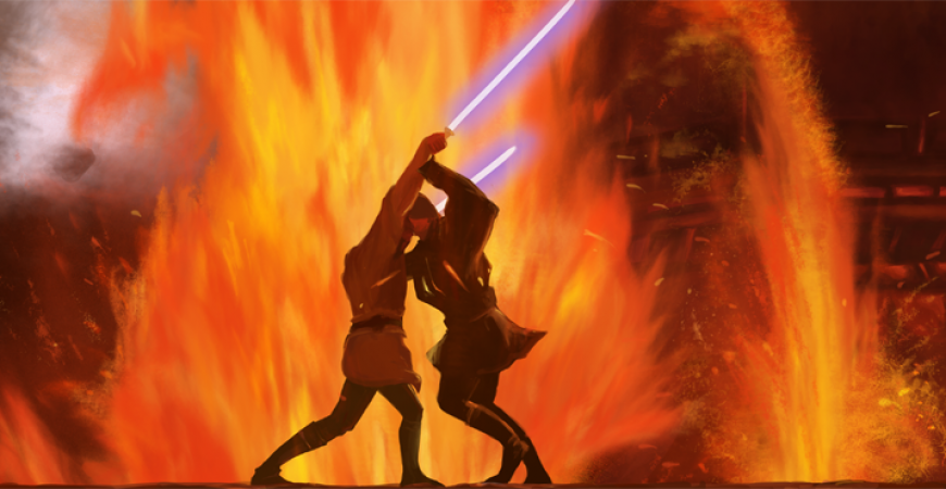 Anakin & Obi-Wan sur Mustafar